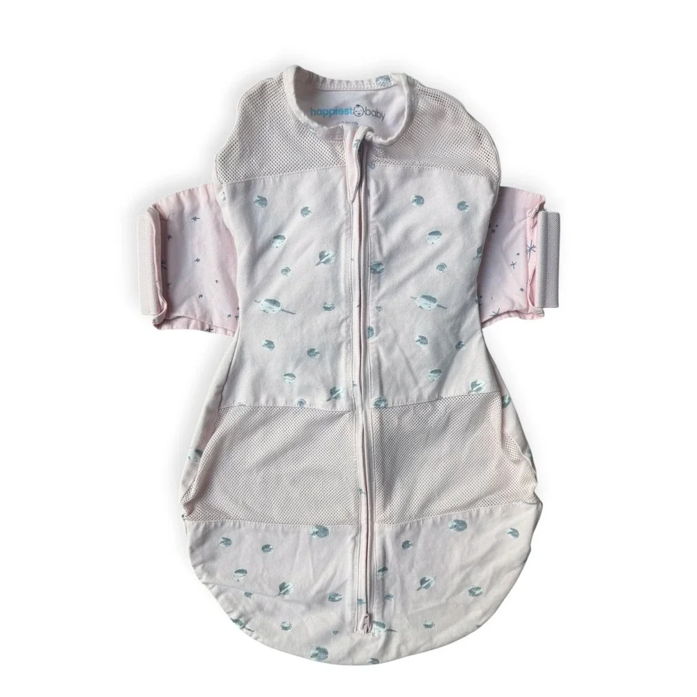 Happiest Baby SNOO Sack Small Pink Planets Organic Cotton Swaddle S/K/P